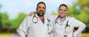 Two doctors smiling