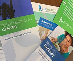 Lee Health informational health pamphlets