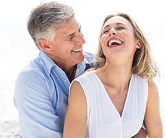 Older couple embracing each other