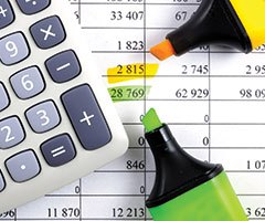Calculator and highlighted number sheet