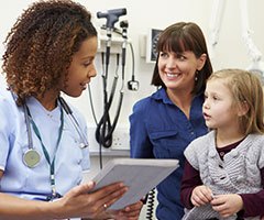 Pediatric patient with physician