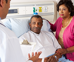 Physician explaining care to patient