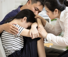 Comforting parents with depressed child