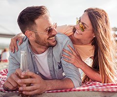 young couple on the beach