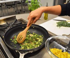 Cooking with teaching kitchen