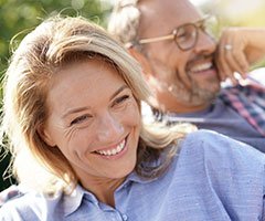 Older mand and woman smiling