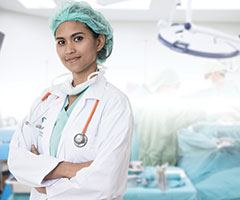 Nurse smiling in OR